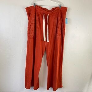 Anthropologie Orange Wide Leg Pants